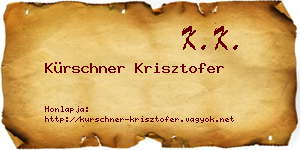 Kürschner Krisztofer névjegykártya
